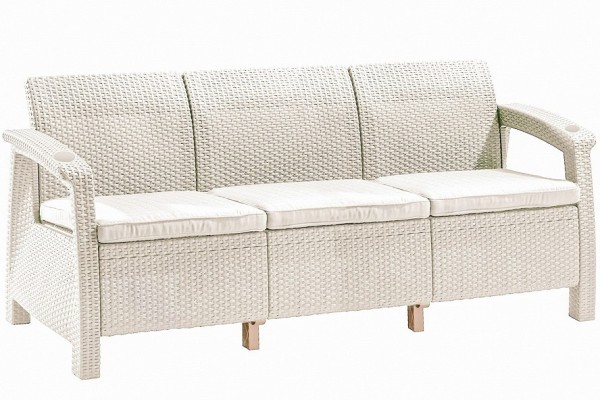 Трёхместный диван  Yalta Sofa 3 Seat белый купить в Каменск-Уральском