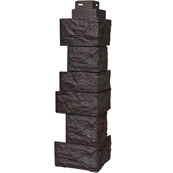 Цокольный сайдинг FineBer – Серия “Дикий камень”, Угол наружный, Коричневый купить в Каменск-Уральском