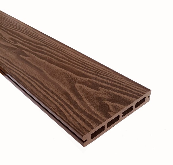 Террасная доска из ДПК Terrapol Смарт 3D Пустотелая с пазом Орех Милано купить в Каменск-Уральском