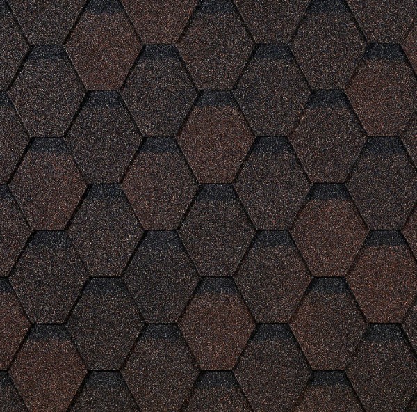 Гибкая черепица EURASIA Docke, Коллекция ШЕСТИГРАННИК Коричневый купить в Каменск-Уральском