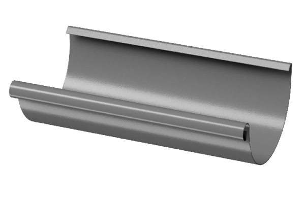 Желоб полукруглый D125 3 м Döcke STAL PREMIUM Графит, (RAL 7024) купить в Каменск-Уральском