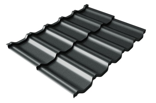 Металлочерепица модульная Квинта Uno Grand Line c 3D резом 0,5 GreenСoat Pural Matt RR2Н3 (RAL 7016 антрацитово-серый) купить в Каменск-Уральском