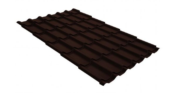 Металлочерепица классик GL 0,5 GreenCoat Pural Matt RR 887 шоколадно-коричневый (RAL 8017 шоколад) купить в Каменск-Уральском