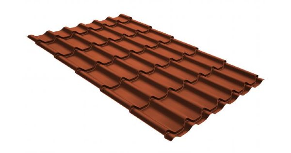 Металлочерепица классик GL 0,5 GreenCoat Pural RR 750 кирпично-красный (RAL 8004 терракота) купить в Каменск-Уральском