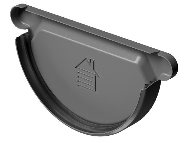 Заглушка желоба D125 Döcke STAL PREMIUM Графит, (RAL 7024) купить в Каменск-Уральском