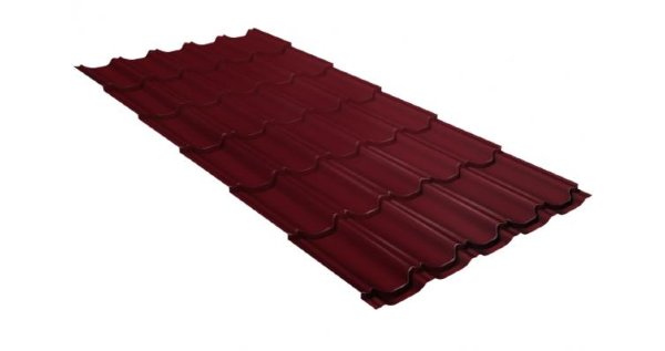 Металлочерепица квинта плюс GL 0,5 Satin RAL 3005 красное вино купить в Каменск-Уральском