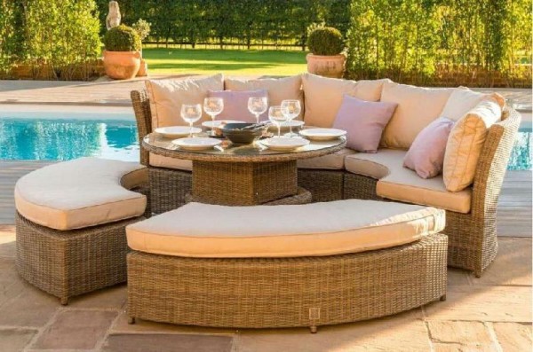 Диван-Трансформер AFINA плетеный из иск. ротанга со столом AFM-350B Beige купить в Каменск-Уральском
