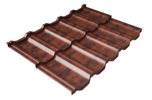 Металлочерепица модульная Квинта Uno Grand Line c 3D резом 0,45 Safari Twincolor Brown купить в Каменск-Уральском