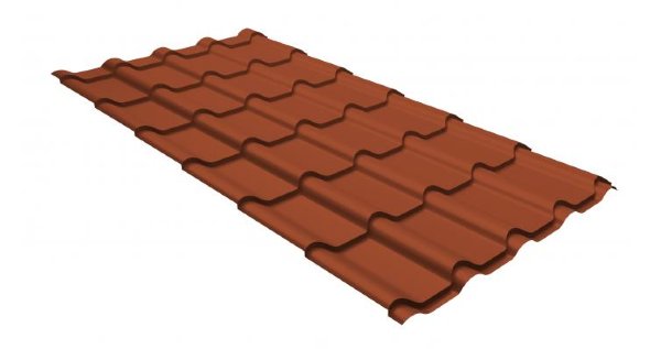 Металлочерепица камея GL 0,5 GreenCoat Pural RR 750 кирпично-красный (RAL 8004 терракота) купить в Каменск-Уральском