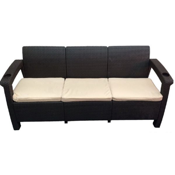 Трёхместный диван  Yalta Sofa 3 Seat венге купить в Каменск-Уральском