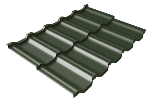 Металлочерепица модульная Квинта Uno Grand Line c 3D резом 0,5 Velur RAL 6020 хромовая зелень купить в Каменск-Уральском