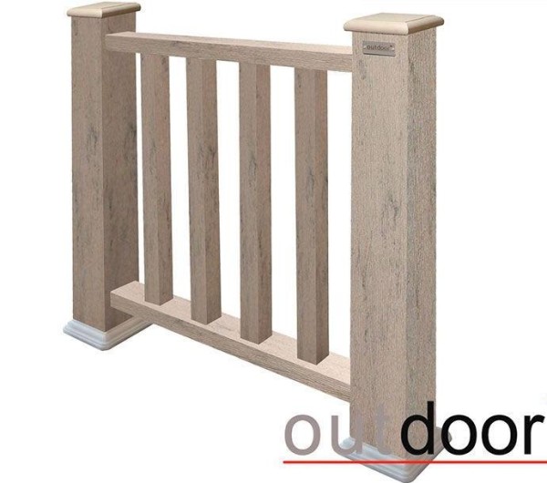 Ограждение из ДПК Outdoor Классик 3D STORM серый микс купить в Каменск-Уральском