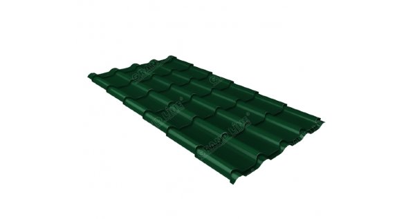 Металлочерепица камея 0,5 Satin RAL 6005 зеленый мох купить в Каменск-Уральском