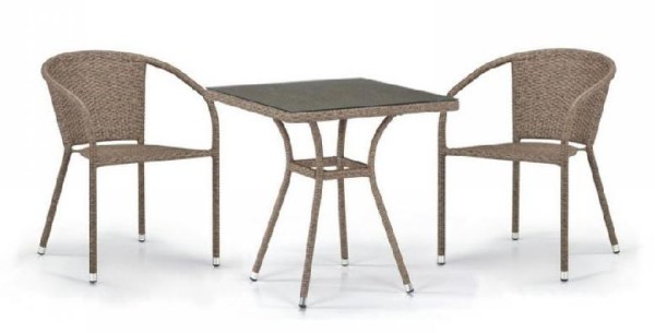 Комплект плетеной мебели AFINA из иск. ротанга T282BNT/Y137C-W56 Light Brown 2Pcs купить в Каменск-Уральском