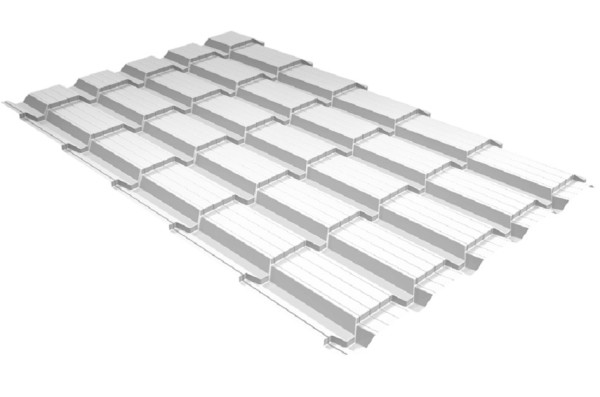 Металлочерепица GL квадро профи 0,5 Satin RAL 9003 сигнальный белый купить в Каменск-Уральском