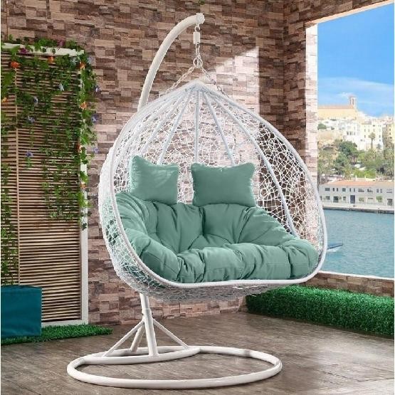 Кресло Подвесное из искусственного ротанга AFM-109A White/Green купить в Каменск-Уральском