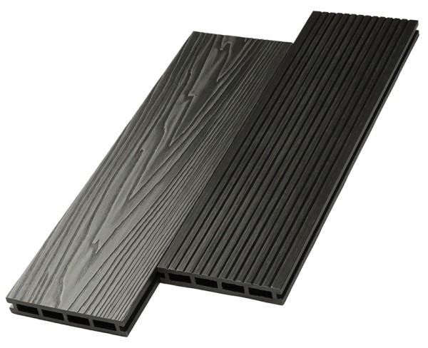 Террасная доска ДПК NanoWood двусторонняя New 3D тиснение + вельвет Графит купить в Каменск-Уральском