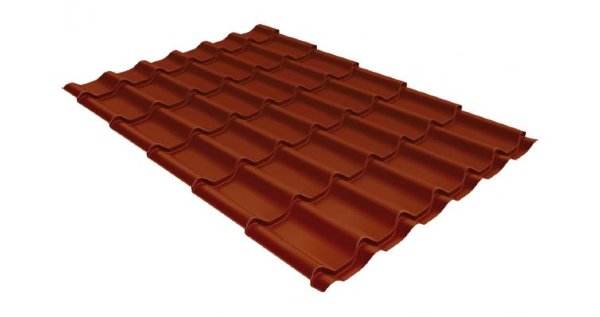 Металлочерепица классик 0,5 Satin RAL 8004 терракота купить в Каменск-Уральском