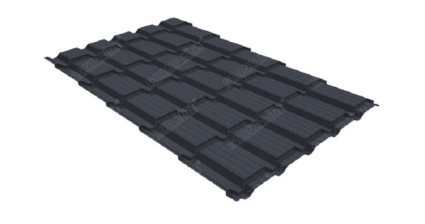 Металлочерепица GL квадро профи 0,5 Satin RAL 7024 мокрый асфальт купить в Каменск-Уральском