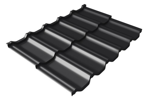 Металлочерепица модульная Квинта Uno Grand Line c 3D резом 0,5 Velur RAL 9005 черный купить в Каменск-Уральском