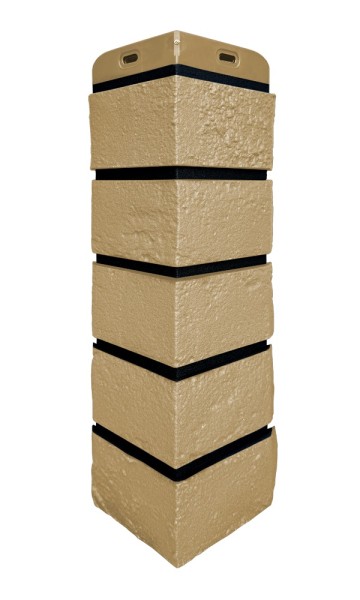 Угол Grand Line состаренный кирпич премиум Песочный (шов RAL 9005) купить в Каменск-Уральском