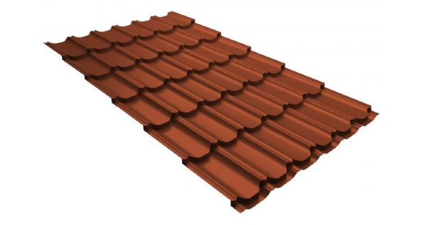 Металлочерепица квинта плюс 0,5 GreenCoat Pural RR 750 кирпично-красный (RAL 8004 терракота) купить в Каменск-Уральском