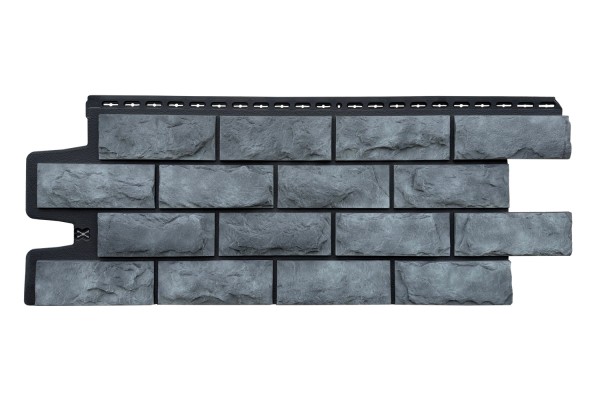 Фасадные панели Grand Line Колотый Камень Антрацит, Шов черный купить в Каменск-Уральском